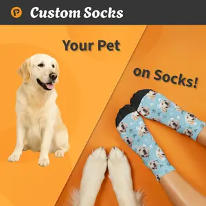 Personalized Socks With Your Pet - Upload Your Dog or Cat’s Photo for Personalized Print. Amazing Gift for Pet Lovers