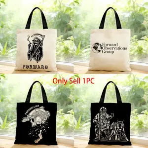 Forward Observations Group Storage Bags Canvas Bags Series Print Bag Lightweight Shoulder High Appearance Large Capacity Minimalist  Soft Fabric Bag Shopping Bags