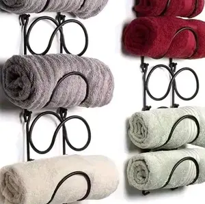 Heavy-Duty Metal Towel Storage Rack Space-Saving Bathroom Organizer with Hooks Easy Installation for Bathroom Kitchen Spa Sturdy Towel Rack for Home or Commercial Use Sleek Metallic Finish Sturdy Construction Contemporary Hanger Durable Hanger