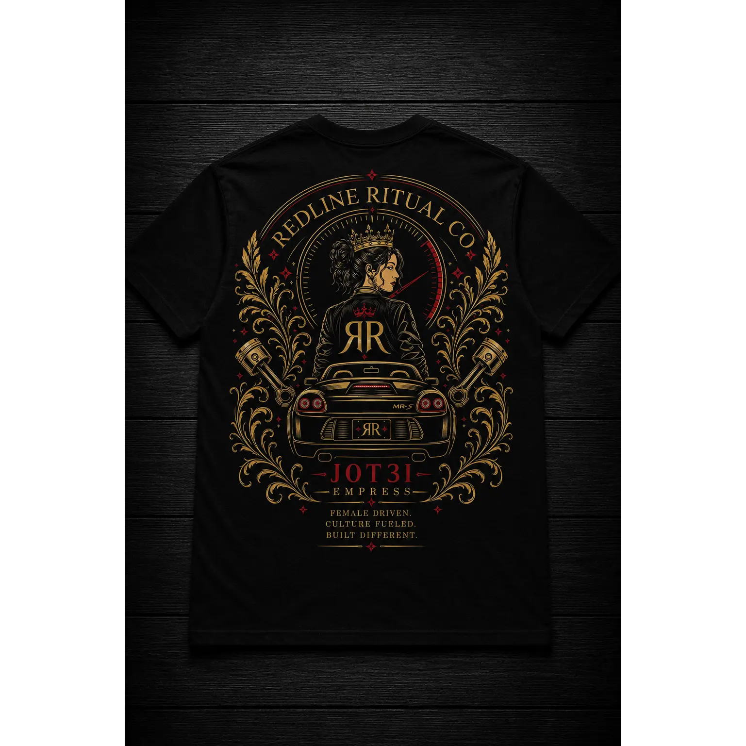 Women's Redline Ritual Co. J0T3I Empress Graphic Tee - Car Enthusiast Top