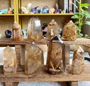 Natural Crystal Rutilated Quartz Point Collection