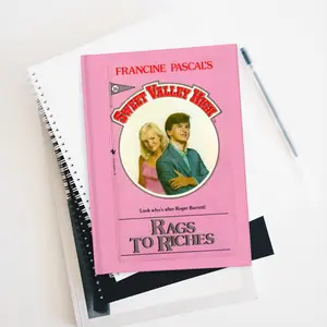 Retro Sweet Valley High Rags to Riches Journal Pink Blank Notebook 80s Nostalgia Gifts 90gsm Paper Flexible Binding Durable Cover