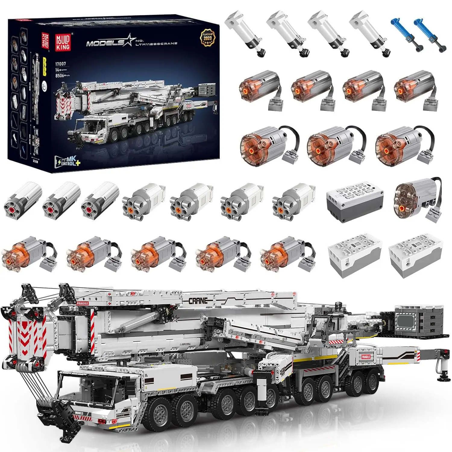 Mould King LTM11200 Heavy Crane Building Kit - 8506 Pieces, 20 Motors, APP Control Advanced Engineering Vehicle, Rechargeable Decorative Set for 12 Years Above (Bedroom & Study Use)