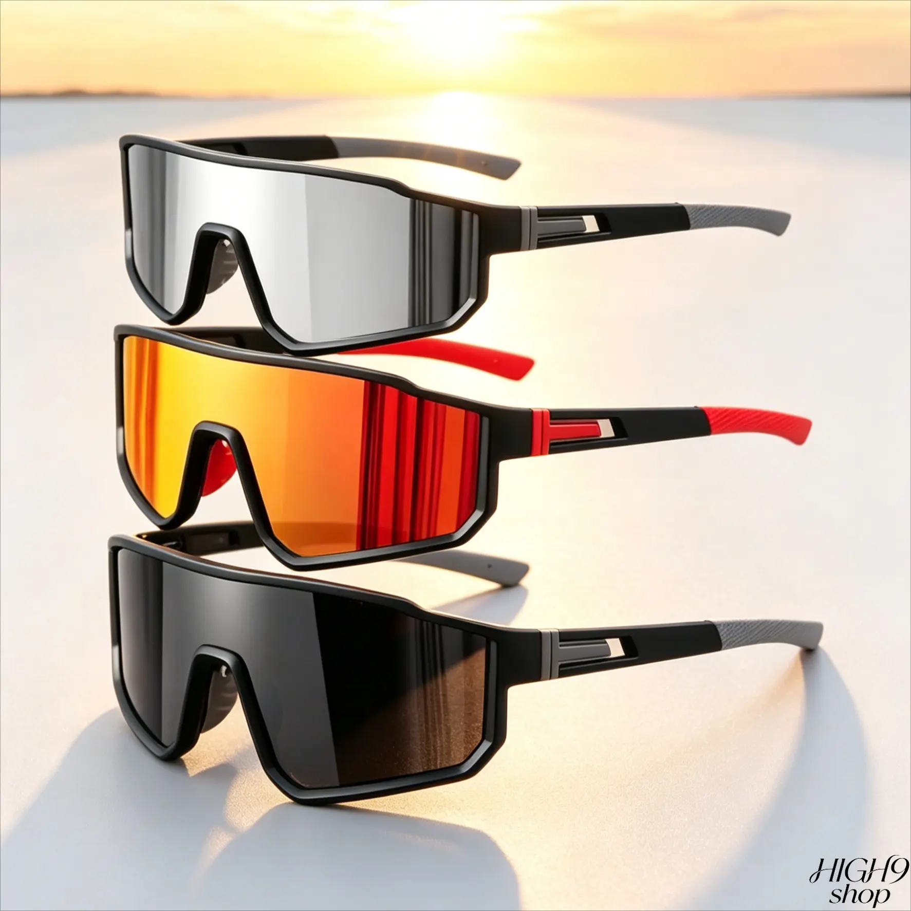 Unisex 3-Pack Retro Riding Glasses, UV400 Windproof Sports Eyewear with Lightweight Polycarbonate Frame, Reliable Protective Sunglasses for Running, Hiking and Outdoor Sports Activities