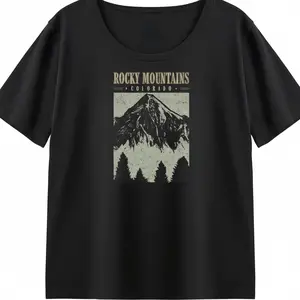 Colorado Rocky Mountain Graphic Tee Women Oversized Vintage Style Hiking Shirt Gorpcore Aesthetic Top -KT0540