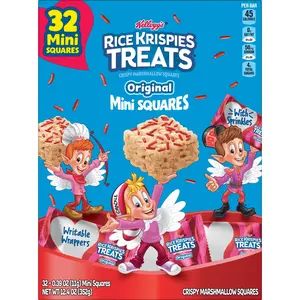 Rice Krispies Treats Original with Holiday Sprinkles Chewy Mini Marshmallow Cereal Bars, Ready-to-Eat, 12.4 oz, 32 Count