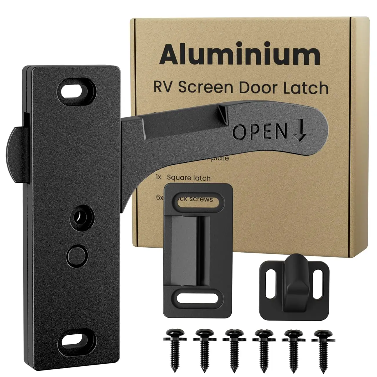 TikTokShopfalldealsforyou Safoner Aluminum RV Screen Door Handle Replacement Latch Kit- Heavy Duty Right/Left Latch Kit for Travel Trailers, Campers &