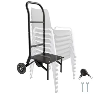 VEVOR Folding Chair Rack, 500 LBS Capacity, Heavy - duty Chair Cart for 60 Chairs, Metal Chair Storage Dolly Chair Holder with Swivel Casters and Locking Wheels, for Party Event, Hotel, Matte BlackVEVOR Super Brand Day