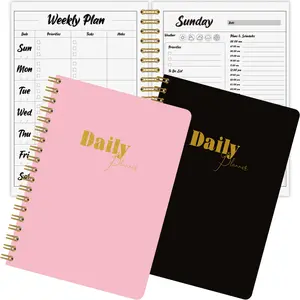 Weekly Planner A5 Spiral Notebook, Daily & Hourly Schedules, Undated 7-Day Organizer, Expense Tracker, Meal Planning, Stationery