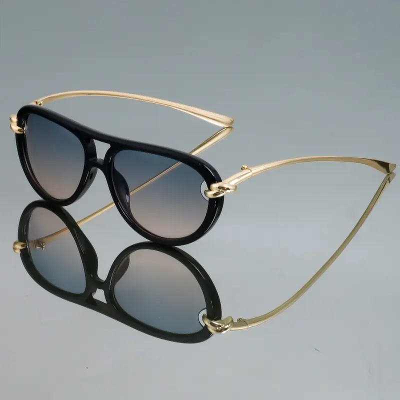 New Vintage Oval Fashion Glasses, Unique Temple Design, High-End Elegant Style Eyewear, Suitable for Women & Men, Perfect for Photography & Daily Wear, Stylish Glasses