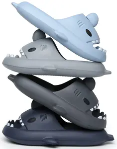 Men's and Women's Shark Slides Cloud Slippers Summer Novelty Open Toe Slide Sandals Anti-Slip Beach Pool Shower Shoes with Cushioned Thick Sole