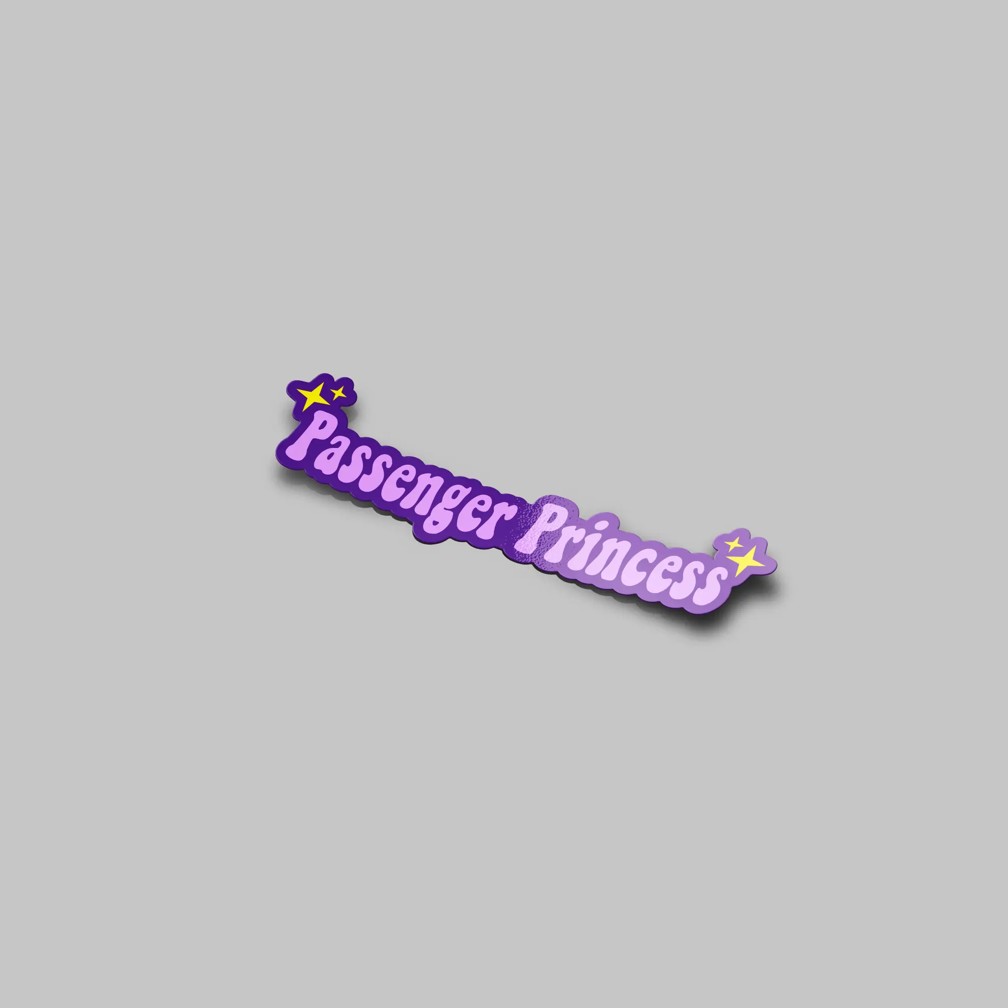 Passenger Princess Vinyl Sticker, Cute Car Bumper Decal, Funny Windshield Window Sticker, Aesthetic Laptop Water Bottle Sticker