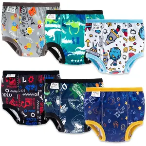 6 Pack Potty Training Underwear for Boys,Washable Baby Boy Toilet Training Pants Training Underwear Fit 2T-6T