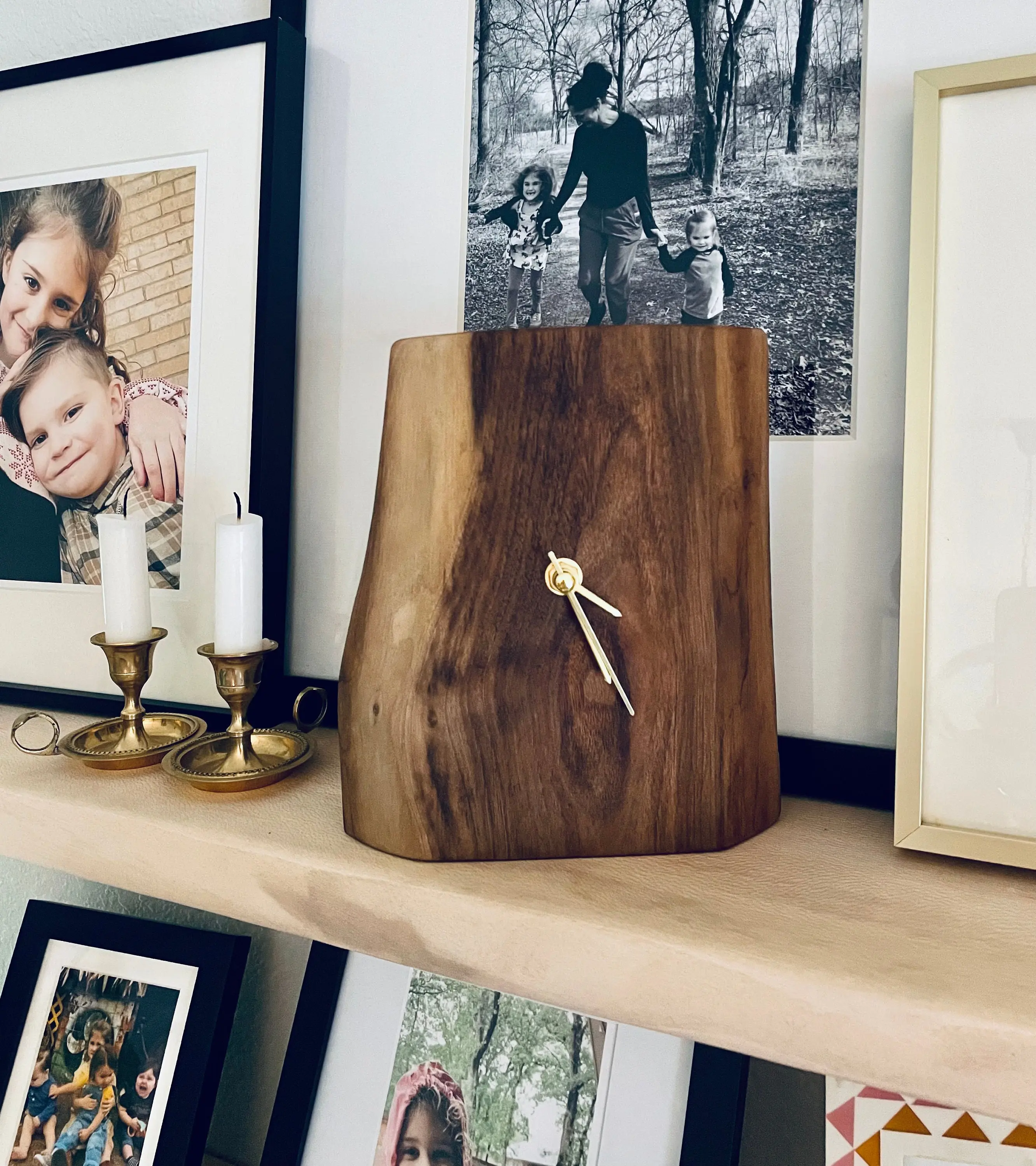 Wood Desk Clock, Walnut Desk Clock, Mantel Clock, Table Top Clock