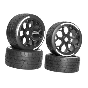 4x 1/7 RC Car Tires Accs High Performance Modification Supply Hubs Wheel Replacement for Hobby Model Crawler Vehicle Truck