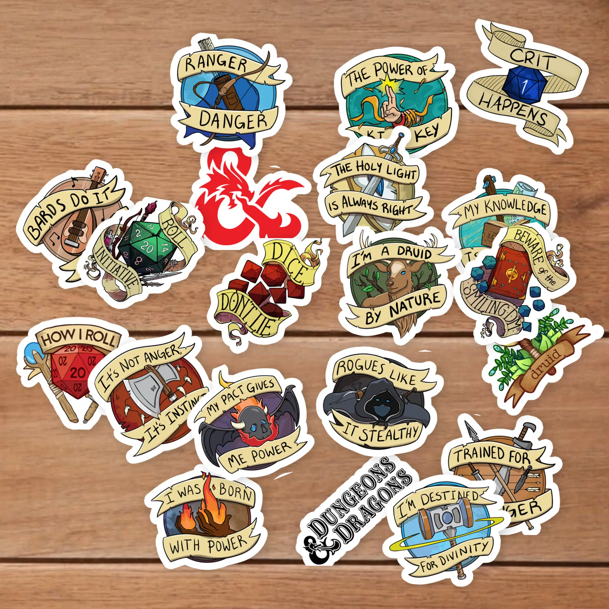 20 PCS Stickers Pack Dungeon Aesthetic and Colorful Dragons Waterproof Vinyl Laptop Water Bottle Bumper Car Bike Luggage Guitar Skateboard