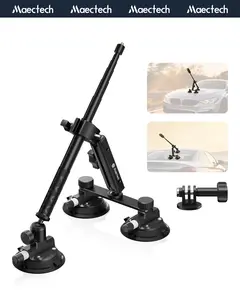 Triple Suction Cup Car Mount for Insta360 X5/X4/X3 with 1.2m Selfie Stick Heavy Duty Action Camera Mount for GoPro Car Shooting