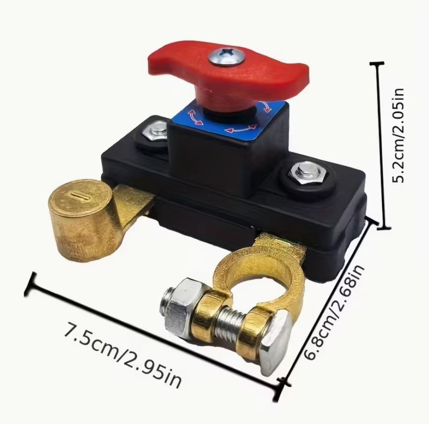 Battery Disconnect Switch 12 Volt 24 Volt, High Conductivity Battery Cut Off Switch, Pure Copper Manual Rotary Battery Shut Off Switch for Car Truck RV Boat Power Control