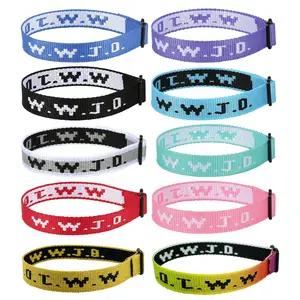5/10 Pack WWJD Bracelet for Women and Men (Unisex) Christmas Gift for Family - Random Color