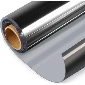 One Way Window Film, Daytime Privacy Sun Blocking Reflective Window Film No Glue Static Cling Heat Control Window Tinting Film for Home and Office, Black Silver, 29.5 x 78.7 Inch