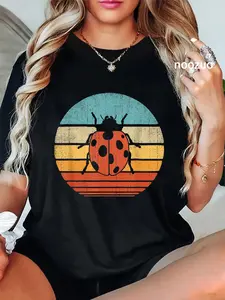 100% Cotton Ladybug Retro Vintage 60s 70s Sunset Bug Insect Men Women T-Shirt