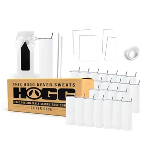 20oz SUBLIMATABLE SKINNY EDGE TUMBLER GIFT SET CASE (24 UNITS) Reusable Insulated Drinkware