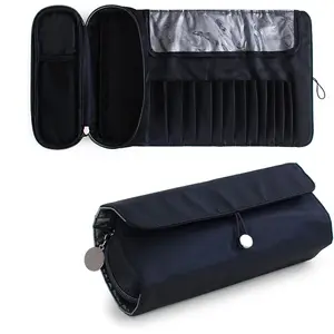 Portable Makeup Brush Organizer,Makeup Brush Bag for Travel Can Hold 20+ Brushes,Cosmetic Bag Makeup Brush Roll Up Case,Pouch Holder for Woman With Bonus Brush Cleaning Mat and Makeup Sponge,Fathersdaygift