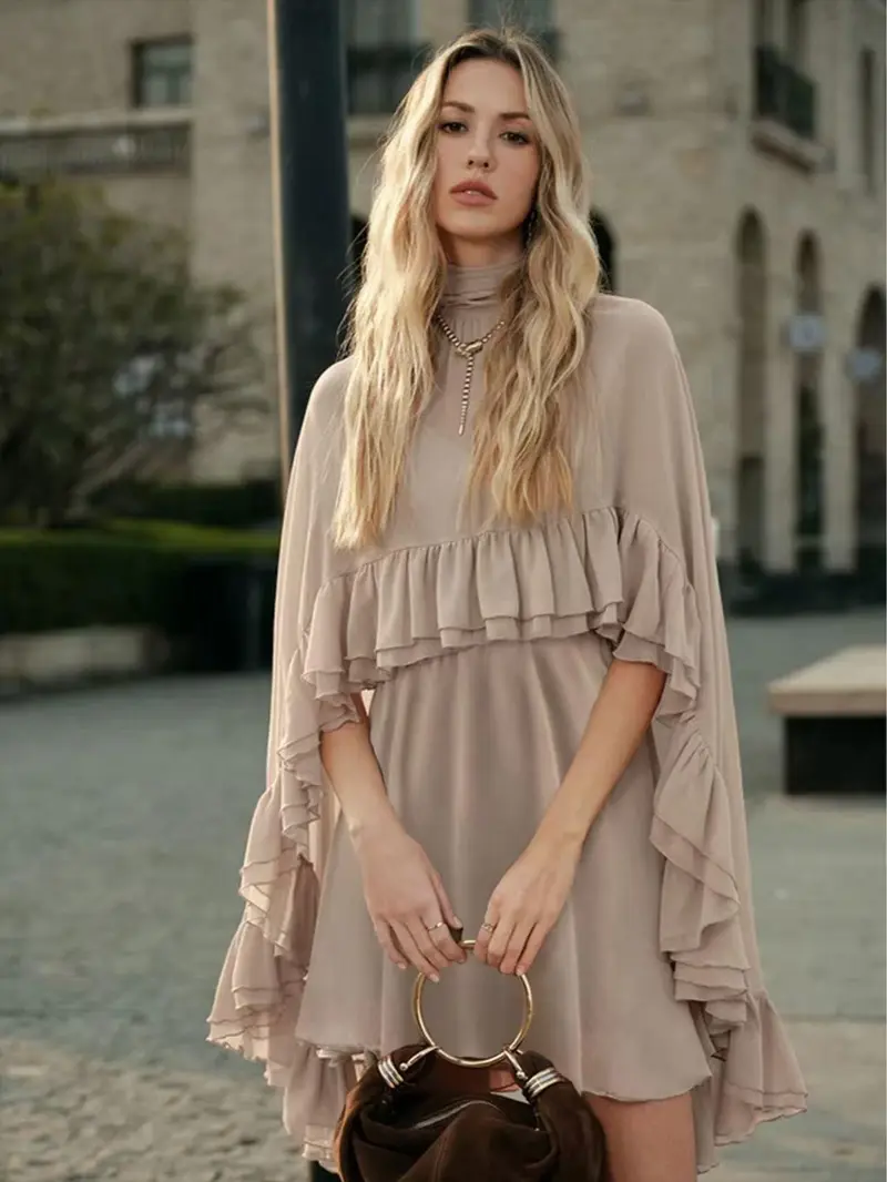 stretch chiffon long sleeve bardot maxi dress with ruffle hem ASOS DESIGN stretch chiffon long sleeve bardot maxi dress with ruffle hem in chocolate