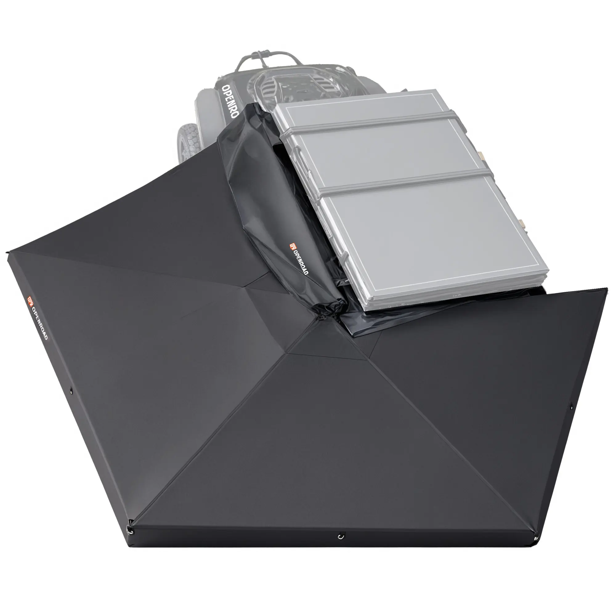 OPENROAD 270° Awning Free Standing for Camping – UV Protection, Waterproof, Durable Alloy Frame, 3 LED Lights, Quick & Easy Installation, Ideal for SUVs, Off-Road Vehicles, and More.