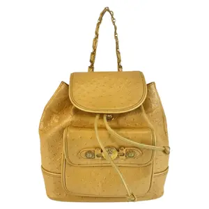 Pre-owned VERSACE Calfskin Tote Bags Sunburst Leather Backpack