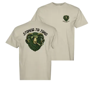 Stoked To Toke Tee Fitted Short Sleeve Crew Neck Casual T-Shirt for Summer - 100% Ring-Spun USA Cotton