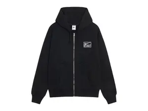 Stussy x Nike Stone Washed Fleece Zip Hoodie (FW25) Black (men) by StockX