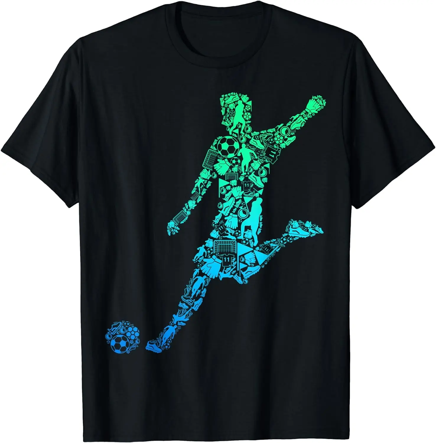 Funny Graphic T-Shirt for Men and Youth, Vintage Distressed Style Soccer Player Print, Humorous Holiday Gift, Graphic Shirts, Funny Graphic Tee