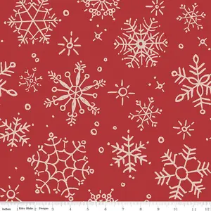 Magical Winterland 107/108" Wide Back Snowflake Barn Red - 3 YD Cut