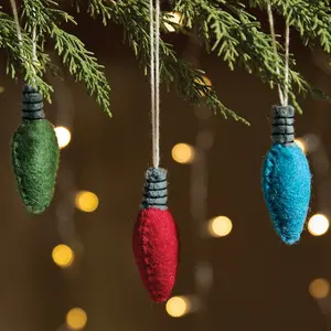 Holiday Lights Felt Ornament Set of 12