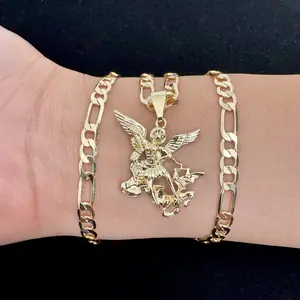 Saint Michael Gold Plated 14k Necklace