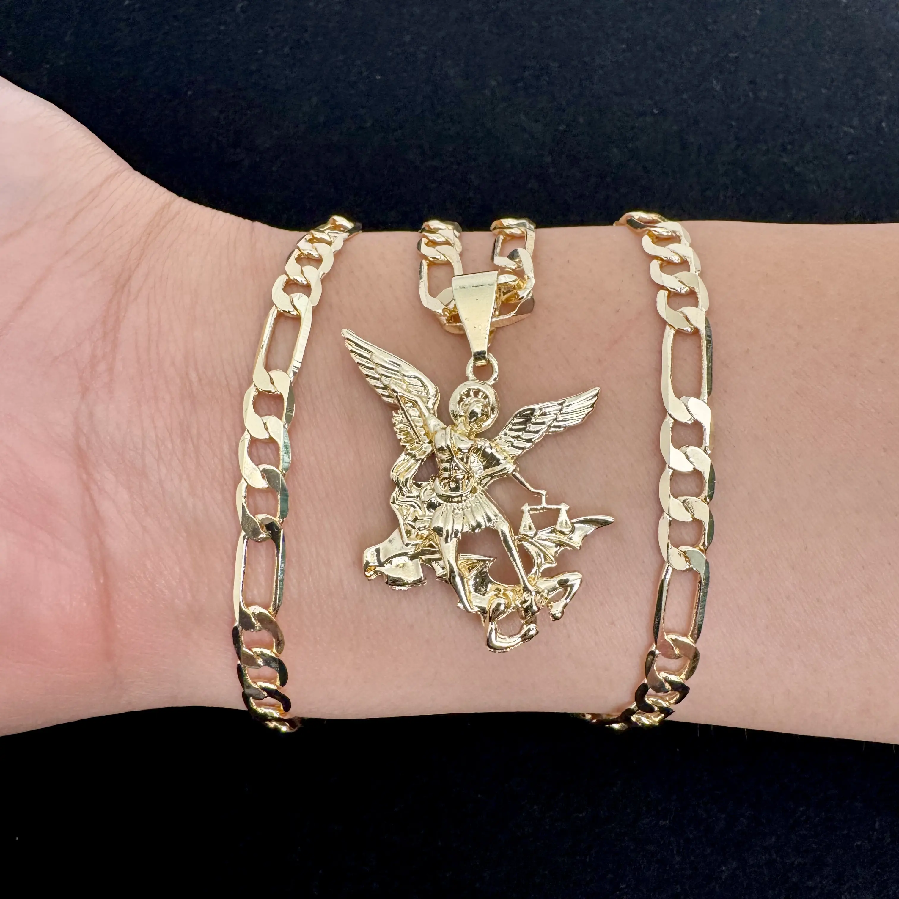 Saint Michael Gold Plated 14k Necklace Saint Michael Gold Plated 14k Necklace