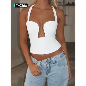 Women's summer sexy camisole backless party club white vest Camis casual backless topRAIMENTRY