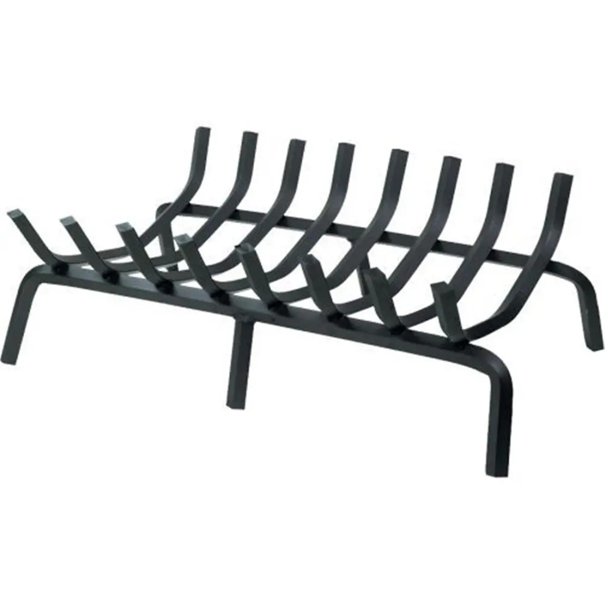 Dagan GLG8936-10 High Quality Metal Rectangular Diamond Steel Stock Grate - 1.13 in., 10 Bar, Black, Fully Assembled, Built to Last - for 55 lbs Loads, Large Wood Burning Fireplaces