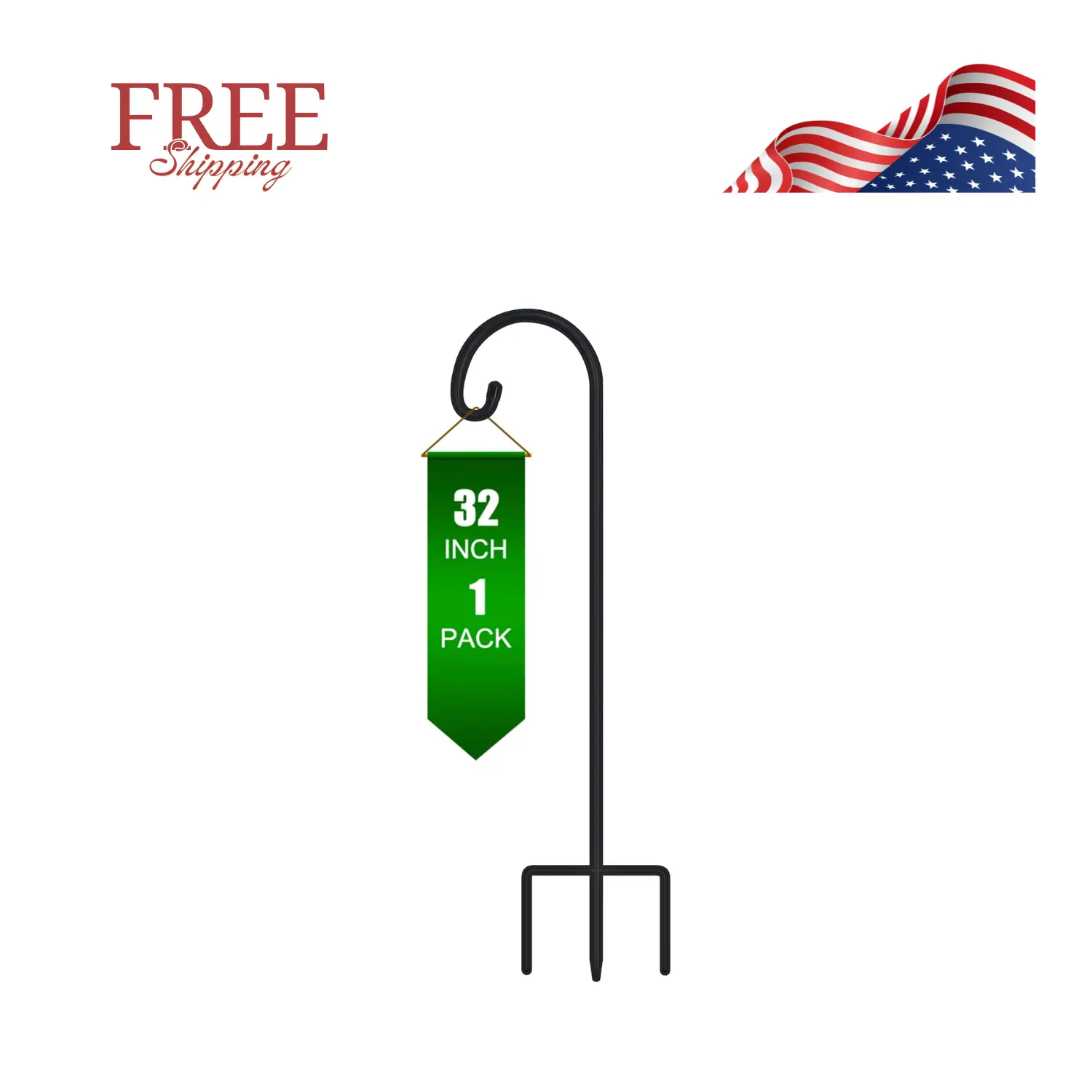 Adjustable 32 Inch Small Shepherd Hooks for Outdoor, Garden Hooks for Lanterns