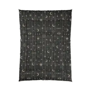 Celestial Comforter | Boho Moon & Star Bedding, Cozy Bedroom Decor, Astrology Gift, Stylish Comforter Set, Unique Home Accent