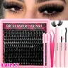 Eyelash Extensions Kit, False Lash Extensions, Eyelash Extension Supplies, Includes Lash Tools, 739Pcs Eyelash Clusters with Bond and Seal, D Curl DIY Lash Extension, Mixed Length 9-16mm Lashes Cluster, Reusable Volume Lash for Beginners