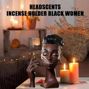Creative Head Figurine Fragrance Incense Holder, 1 Count Resin Incense Burner, Funny Elegant Head Incense Burner, Smell Scents, Suitable for Bedroom, Living Room, Home Decoration Gifts, Smell, Scents, Aromatherapy Scent Diffuser