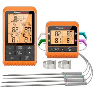 Tp829 1000ft wireless meat thermometer digital for grilling and smoking 4 meat probes grill thermometer for outside grill bbq thermometer for cooking beef turkey smoker acessories gifts