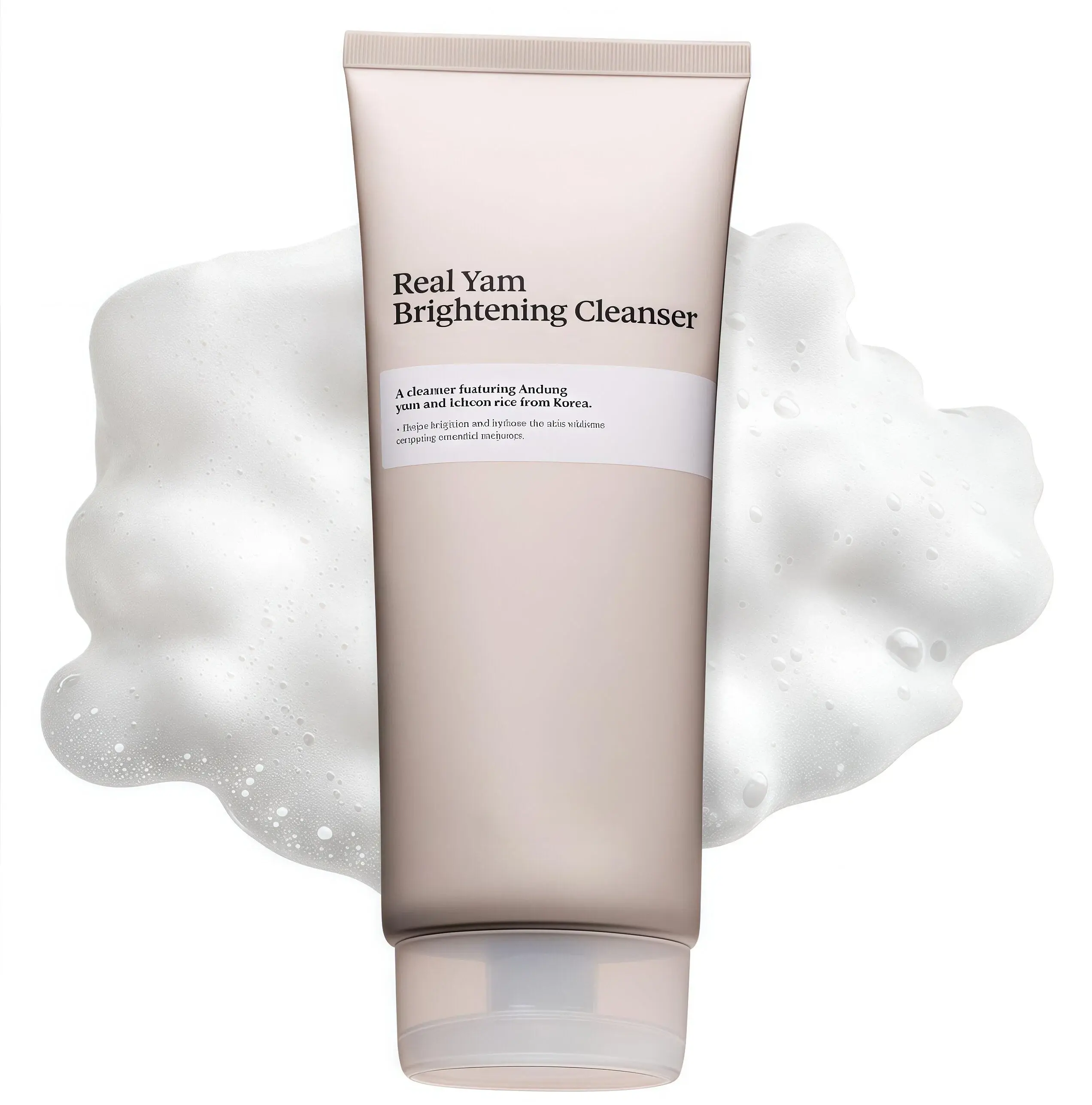 DEEOM K-Beauty Glow Brightening Hydrating Facial Cleanser 200ML, Korean Yam & Rice Extract Creamy Foaming Face Wash for Dull Dry Skin, Gentle Non-Stripping Daily Cleanser, AM & PM Use, Supports Dewy, Nourished Skin, Made in Korea