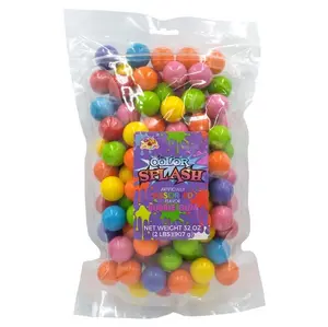 Splash 1" Gumballs 2lb - Assortment of Colors And Flavors Candy Snack Bonbon Sweet chewing  gum snacks