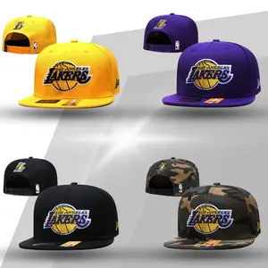 Los Angeles Lakers Snapback Hat NBA Basketball Flat Brim Cap Embroidered Logo Adjustable Hip Hop Streetwear Hat Urban Fashion USA 2026, Retro Vintage Sport Look, TikTok Trend