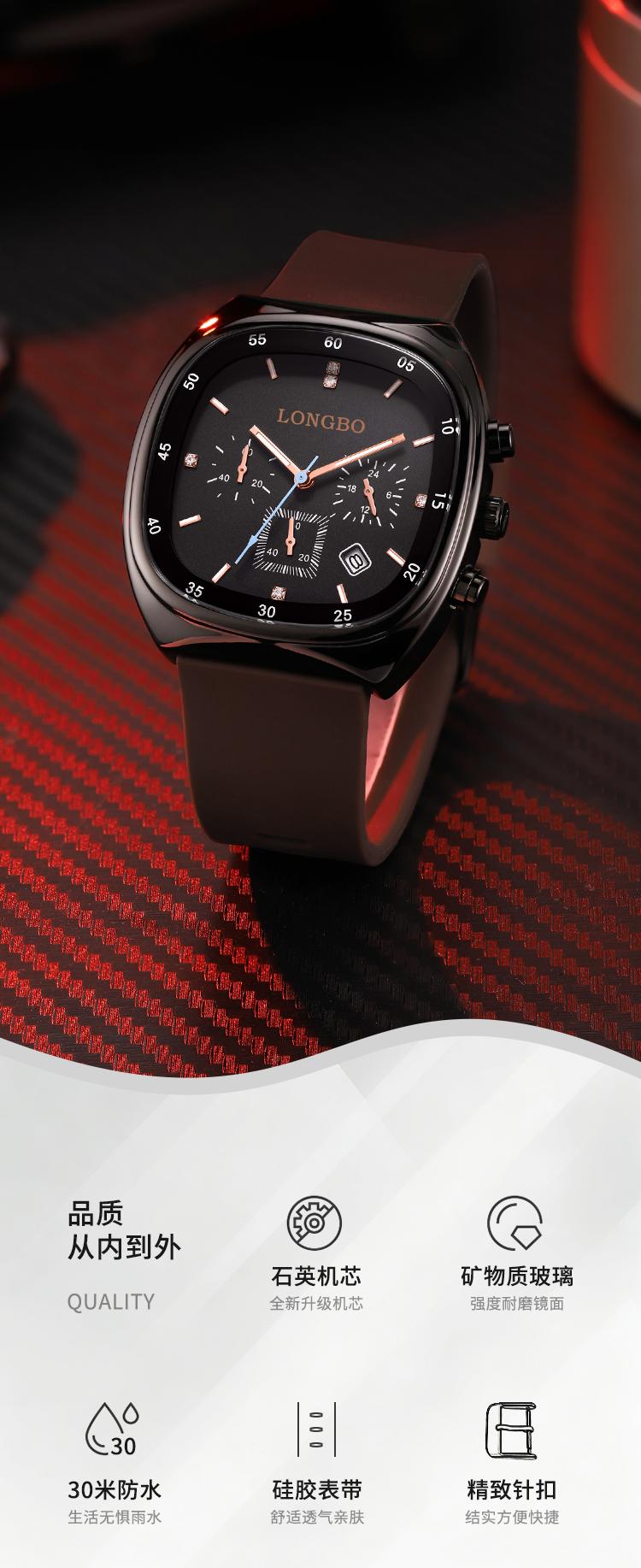 Fashionable Analog Watch, Sporty Waterproof Modern Unisex Open-Face Wristwatch - Luminous Display, Silicone Strap, Adjustable for Daily Wear, Automatic Mechanical with Necklace Bust Jewelry Set for Outdoor Use, Sporty Waterproof Watch detail 1
