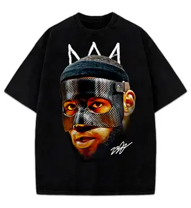 Bron James Mask Masked Bron Basketball Graphic Design King T-Shirt Crewneck Cotton