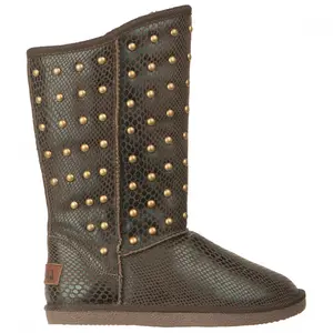 Lugz Womens Kimi Studded Round Toe Pull On Casual Boots Mid Calf - Brown